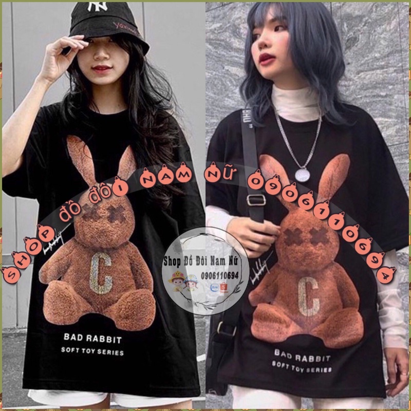 Áo Nhóm - Áo Đôi Thỏ Nam Nữ In Hình Thỏ Rabbit (Mẫu Hót Nhất 2022, Tay Lỡ Unisex)