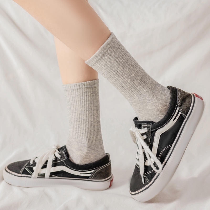 Vớ cotton nữ ANDROSHOW co giãn cổ cao màu sắc đơn giản phong cách Nhật Bản BOU294