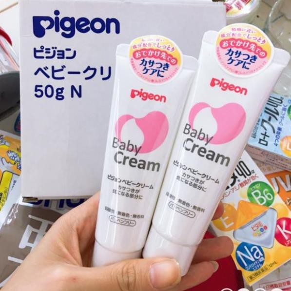 Kem chống nẻ cho bé Pigeon Baby Cream 50g hàng Nhật nội địa Meishoku