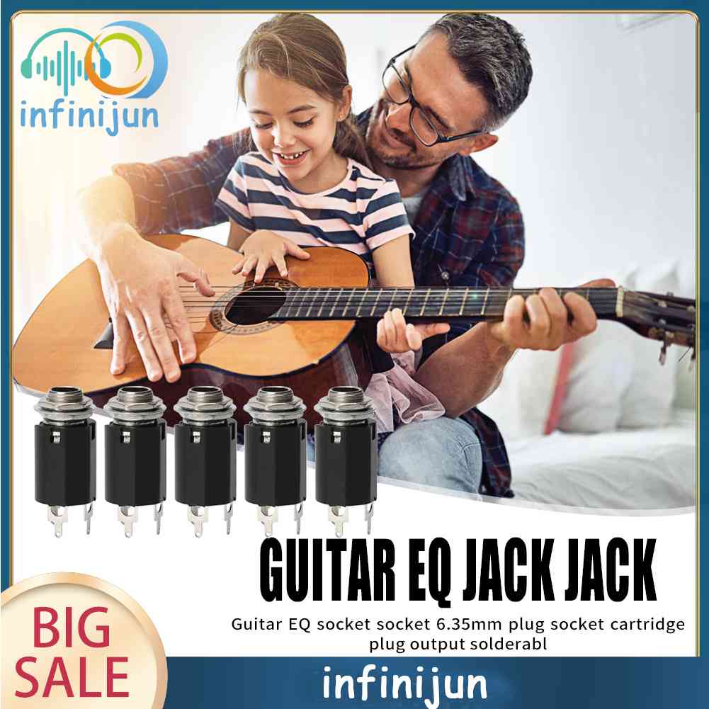 Set 5 Phích Cắm Đầu Ra Âm Thanh 6.35mm Cho Đàn Guitar Điện Acoustic