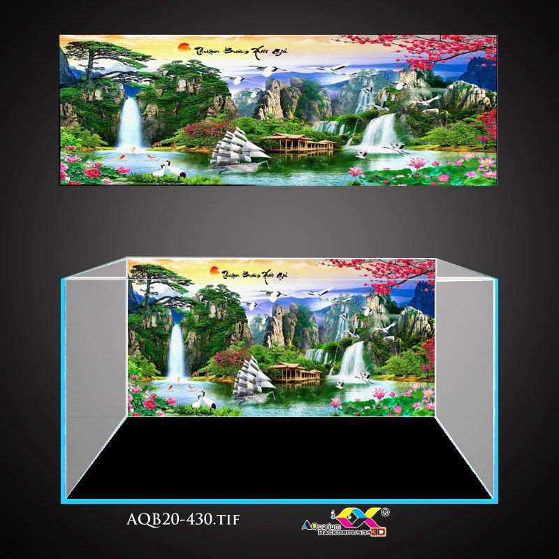 Tranh decal 3D dán bể cá