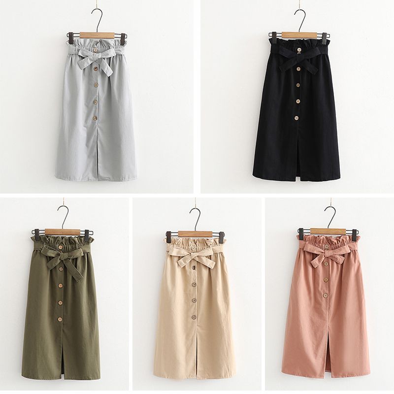 [Baywellfashion]Váy ngắn lưng cao phối nơ thiết kế quyến rũ cho phái nữ