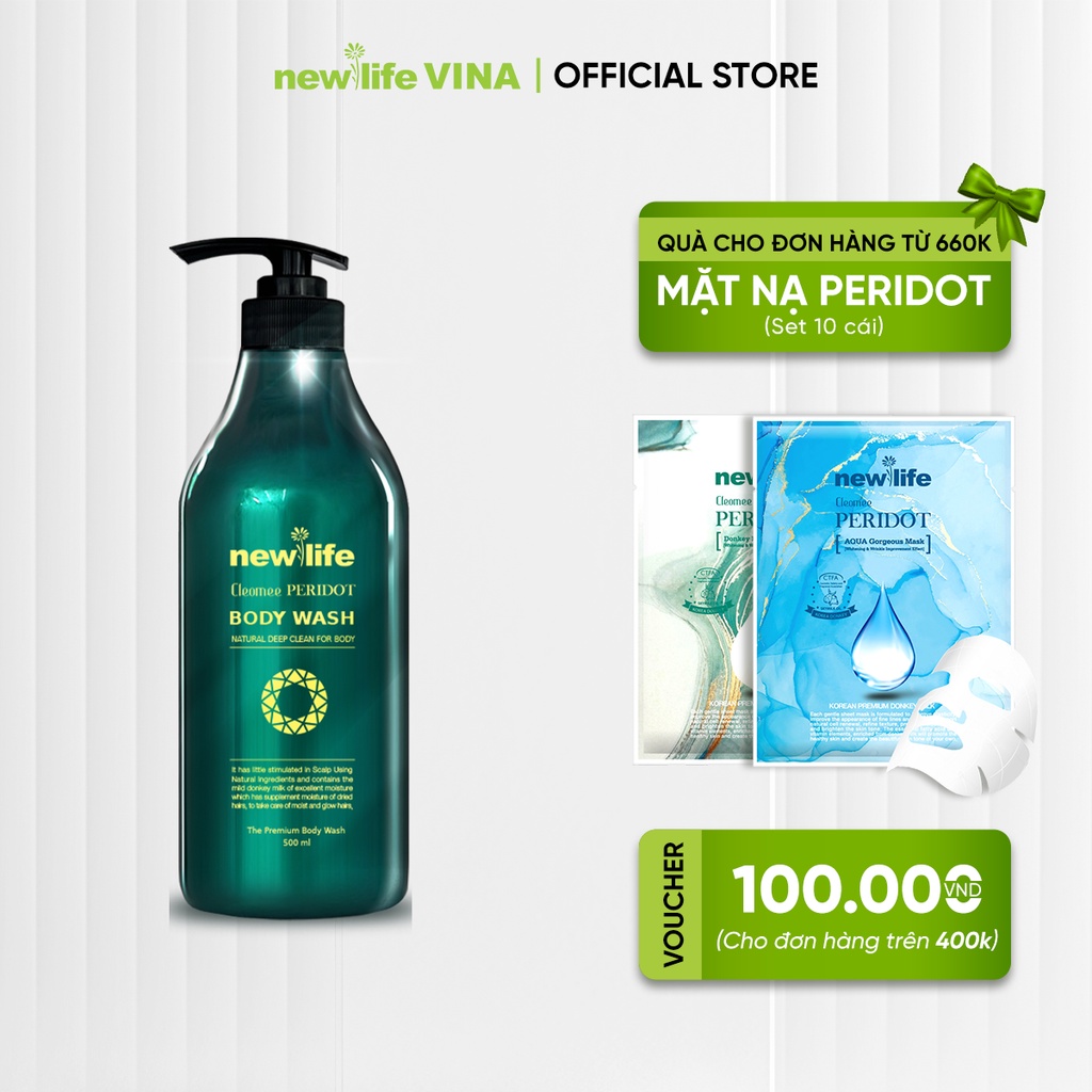 Sữa Tắm Dưỡng Ẩm Newlife Cleomee Peridot Chăm Da Mềm Mịn 500ml