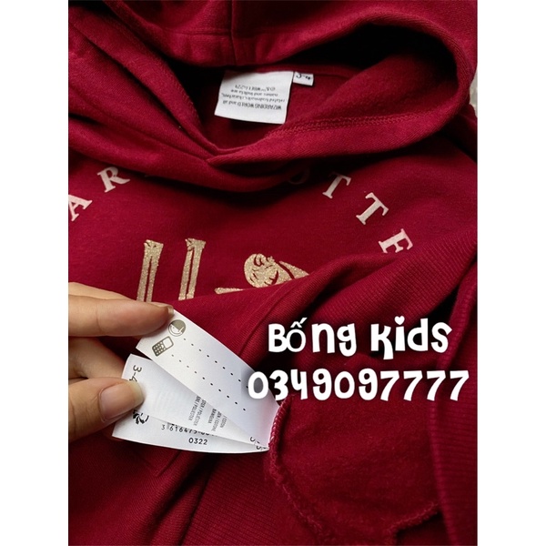 Váy Nỉ Hoodie Bé Gái Đỏ Đô HP