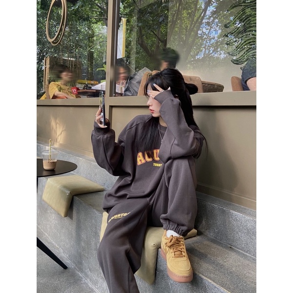 Set Bộ nỉ nữ in chữ siêu hot 2022