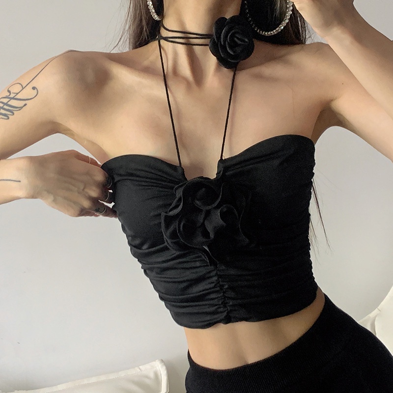 DUNEA Áo Hai Dây Họa Tiết Hoa Thời Trang Cho Nữ