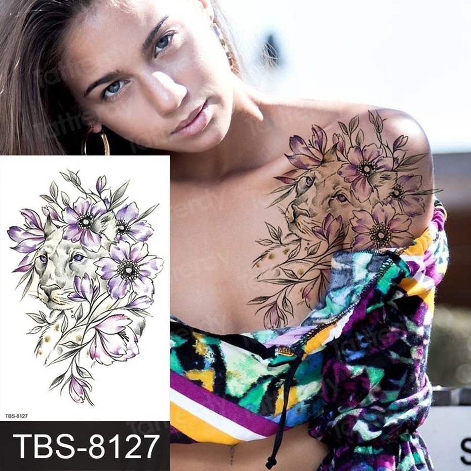 Vòng Tay Hình Xăm Tạm Thời Họa Tiết Hoa Mandala Cá Tính