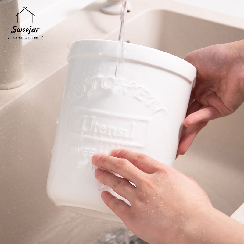 Ống đựng dụng cụ nấu ăn SWEEJAR để bàn bằng gốm tháo rời được đa năng tiện lợi sử dụng trong nhà bếp