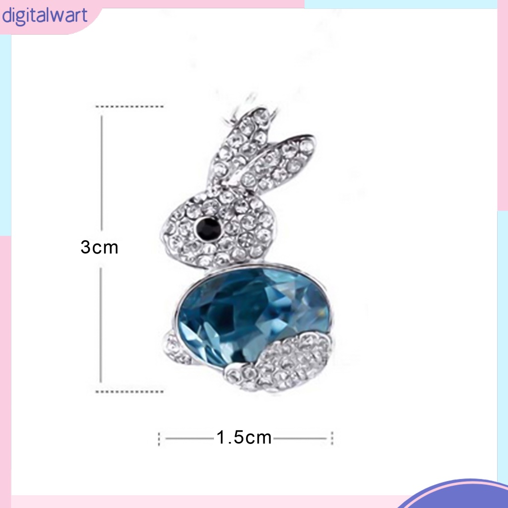 Dây chuyền mặt thỏ đính đá quý nhân tạo lấp lánh sang trọng cá tính dành cho nữ