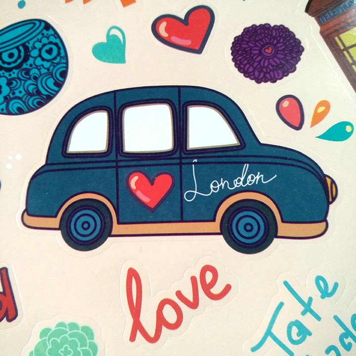 Tấm sticker dán chủ đề ENGLAND