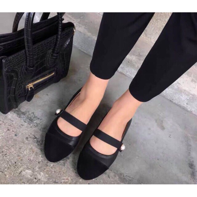 Giày búp bê quai ngang đính hạt ngọc chất đẹp