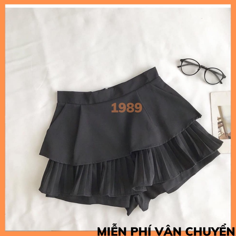 Chân Váy Xếp Li 2 Tầng Siêu Hot Có Kèm Quần Trong Như Ảnh Váy Trắng Và Đen THỜI TRANG 1989
