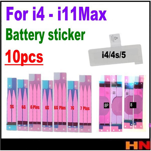 Bộ 10 Miếng Dán Pin Cho iPhone 11 pro Max X XS XR Max 8 7 6S Plus 5 5C 5S 4 4S