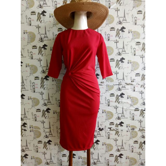 Đầm ôm Công Sở Tay Lỡ Xoắn Eo 1 Bên (M,L, XL)-Xanh | BigBuy360 - bigbuy360.vn