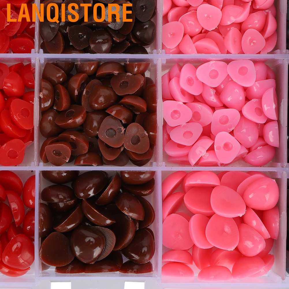 Lanqistore 1070Pcs Colorful Doll Eyes Nose Plastic Triangle/Round Acces with Storage Box