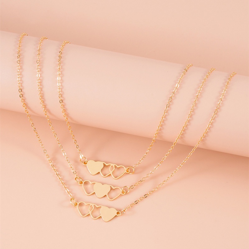 Set 3 Vòng cổ Tình Bạn Mặt Trái Tim Rỗng Khắc Chữ Best Friend Sister