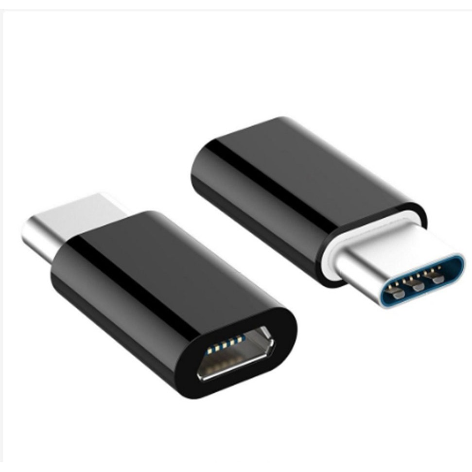 Đầu chuyển đổi chân Micro USB (Cái) sang Type C (Đen)