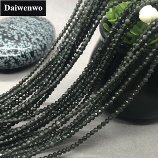 Chuỗi hạt mã não màu đen tự nhiên sáng bóng 2/3/4mm dùng làm trang sức DIY