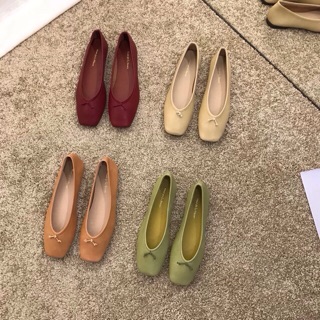 ORDER Giày giày búp bê trơn nơ nhỏ