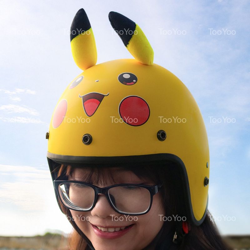 Nón bảo hiểm 3/4 đầu tai gấu hình ngộ nghĩnh