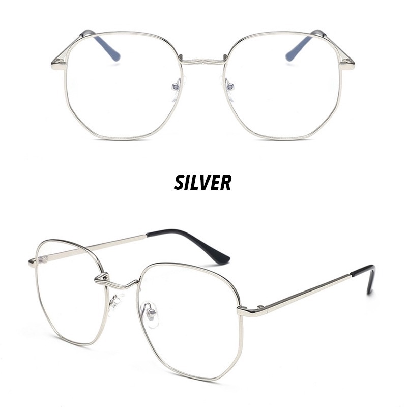 Mắt kính kim loại gọng vuông chống ánh sáng xanh phong cách Hàn Quốc thời trang cho nữ