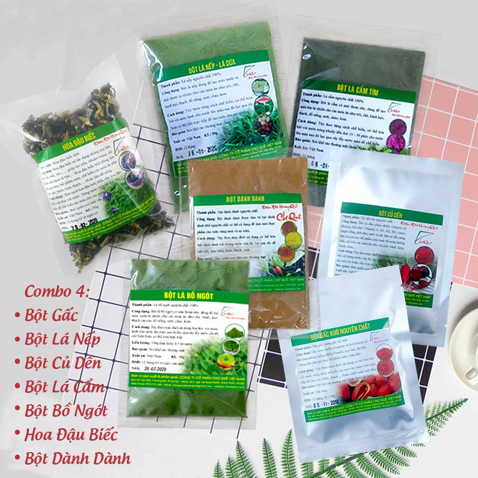Combo 7 Gói Tạo Màu Rau Củ Quả 50g Chợ Quê