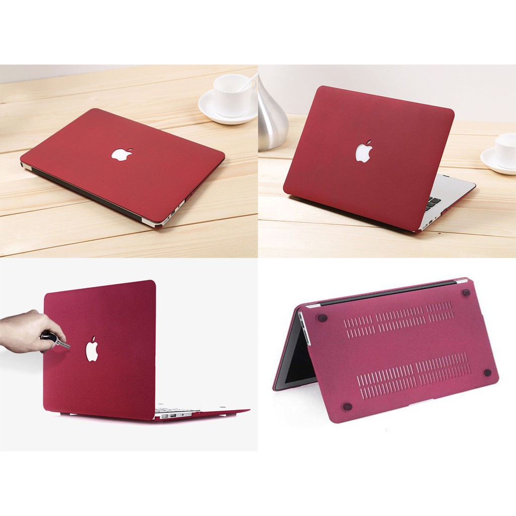 [Mã ELFLASH2 hoàn 10K xu đơn 20K] Combo Ốp Macbook Màu Đỏ Đô (Tặng Kèm Miếng Dán Màn Hình Và Set Nút Chống | BigBuy360 - bigbuy360.vn
