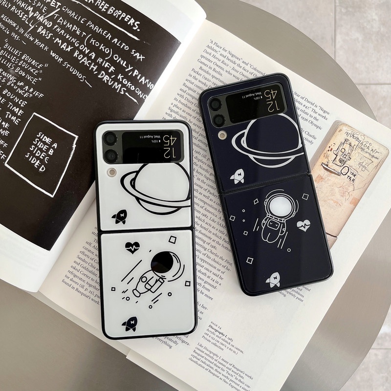 Ốp Điện Thoại Kính Cường Lực Hình Gấu Hoạt Hình Cho Samsung z Flip 3 5G Galaxy z Flip 3