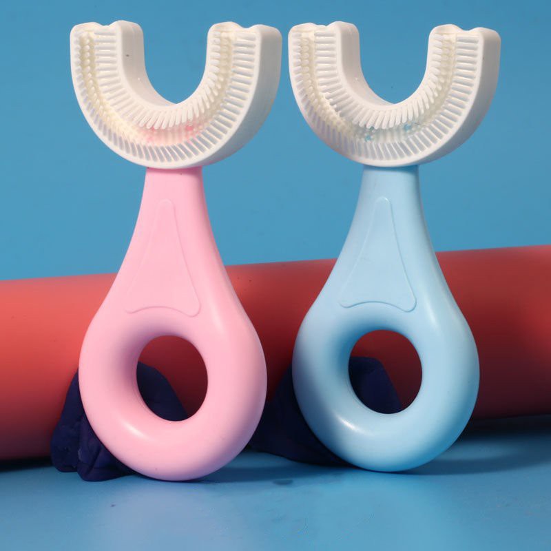Bàn Chải Đánh Răng Trẻ Em Hình Chữ U - Silicon Siêu Mềm Cho Bé Đủ Size Từ 1,5 Tuổi