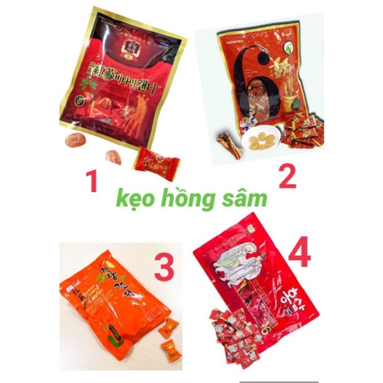 Kẹo Hồng Sâm Hàn Quốc đủ loại