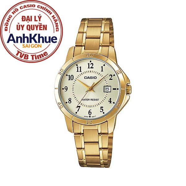 Đồng hồ nữ dây kim loại Casio chính hãng Anh Khuê LTP-V004G-9BUDF (30mm)