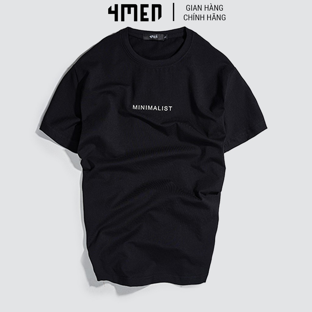 Áo thun nam cổ tròn 4MEN AT029 ngắn tay, in chữ MINIMALIST, vải thun cotton cao cấp đẹp dày dặn, thoáng mát | BigBuy360 - bigbuy360.vn