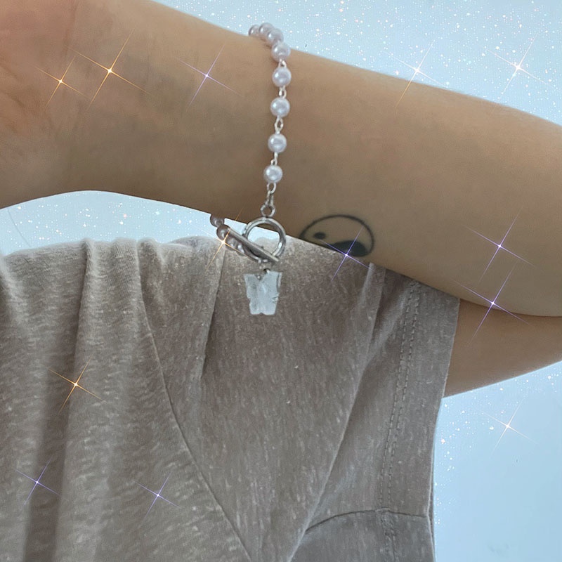 Vòng Tay Hình Bướm Đính Ngọc Trai Thời Trang