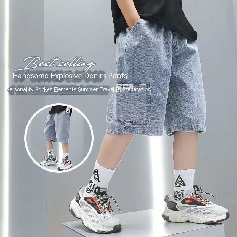 quần áo trẻ em Quần Short Denim Mềm Mỏng Dáng Rộng Phong Cách Hàn Quốc Thời Trang Mùa Hè Cho Bé Trai 5-8 Tuổi quần bé trai quần áo sơ sinh quần ngố bé trai quần jeans bé trai quần short jean bé trai quần jean trẻ em