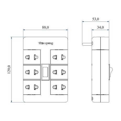 Ổ cắm xoay 90º Điện Quang ĐQ ESK RT 63 - 6 lỗ 3 chấu - Hàng chính hãng Bảo hành 1 năm