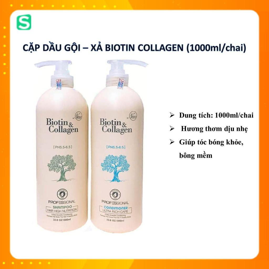 Cặp dầu gội + xả Biotin Collagen (1000ml/1 chai)