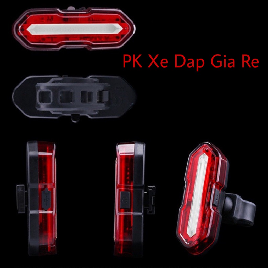 Đèn hậu xe đạp cao cấp HYD-186, đèn hậu xe đạp 2 màu trắng đỏ - PK Xe Dap Gia Re