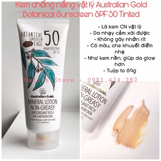 Australian gold kem chống nắng botanical sunscreen face spf 50 - ảnh sản phẩm 5