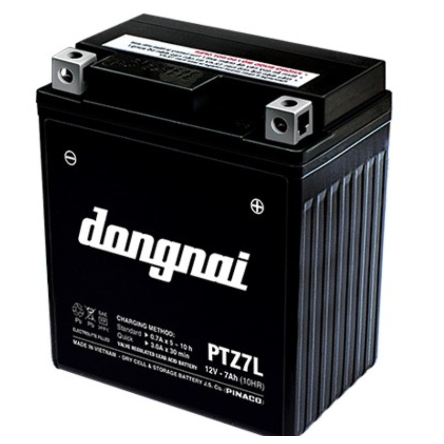 PTZ7L ẮC QUY XE MÁY  KHÔ ĐỒNG NAI (12V-7Ah)