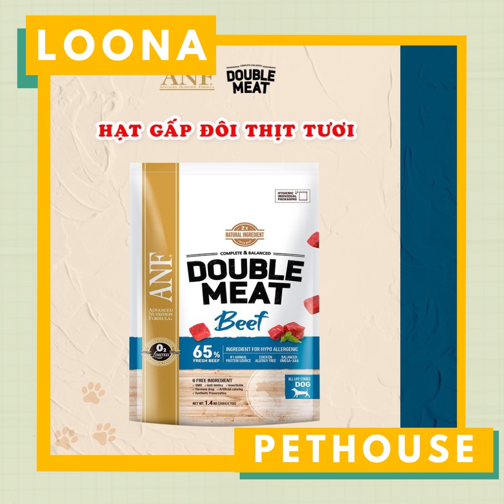 [DATE T3/2022] Hạt ANF Double Meat gấp đôi đạm cho chó 1.4kg