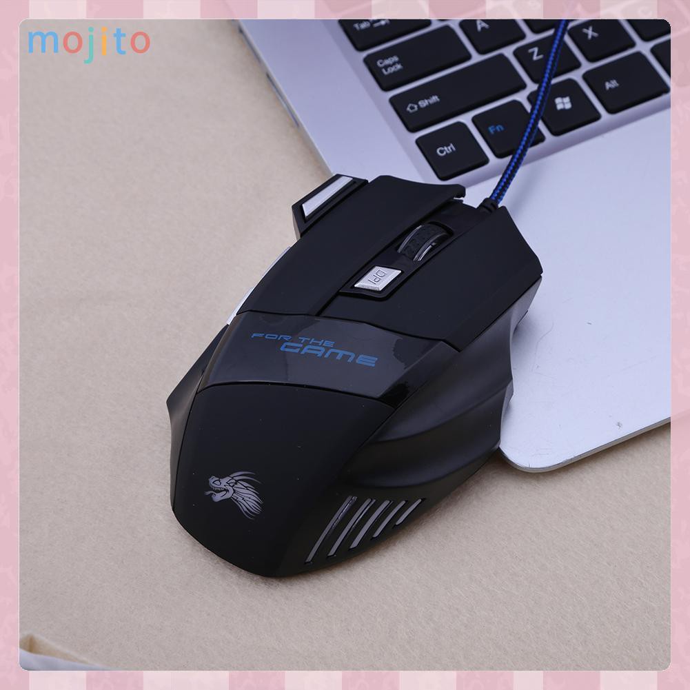 MOJITO 5500DPI LED Optical USB Wired Gaming Mouse 7 Buttons Gamer Computer Mice