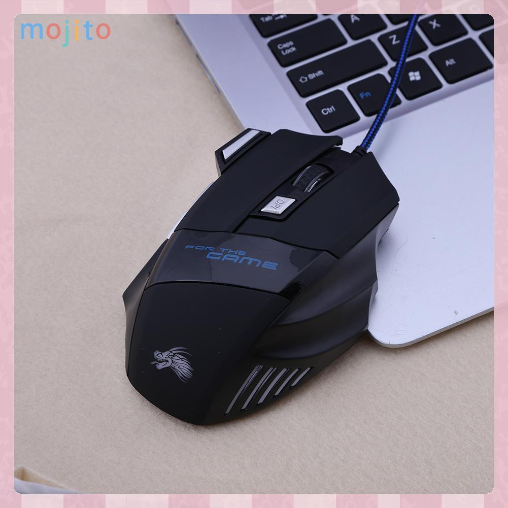 MOJITO 5500DPI LED Optical USB Wired Gaming Mouse 7 Buttons Gamer Computer Mice