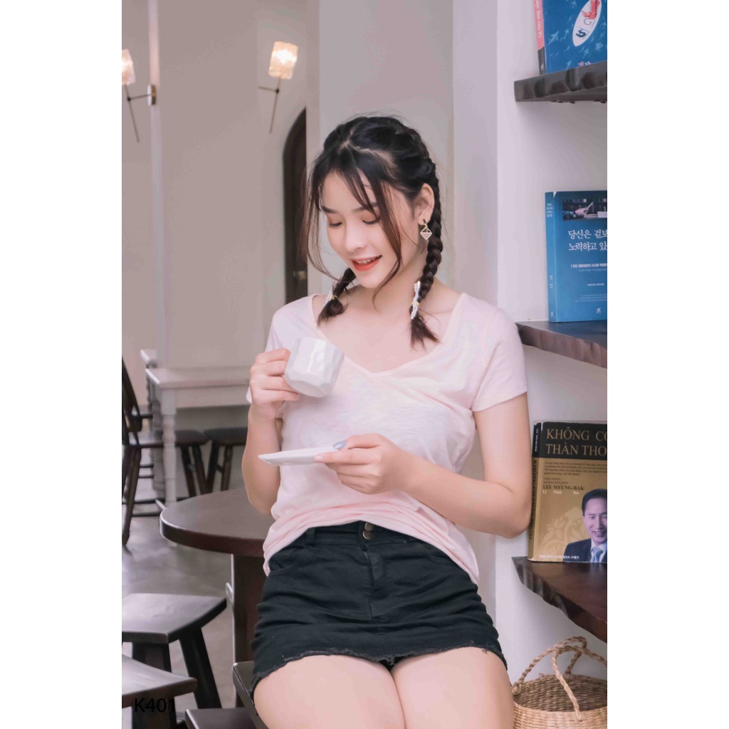 ❤️[Giá Hủy Diệt] Áo Thun Cổ Trái Tim Nữ XK Chính Hãng K401 [Ảnh Thật] 🎁