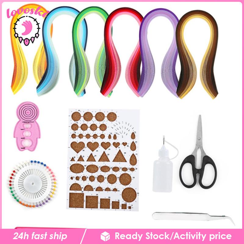 Bộ 14 Dải Giấy Cuốn Tạo Hình Thủ Công 8 Dải 600 Màu Sắc