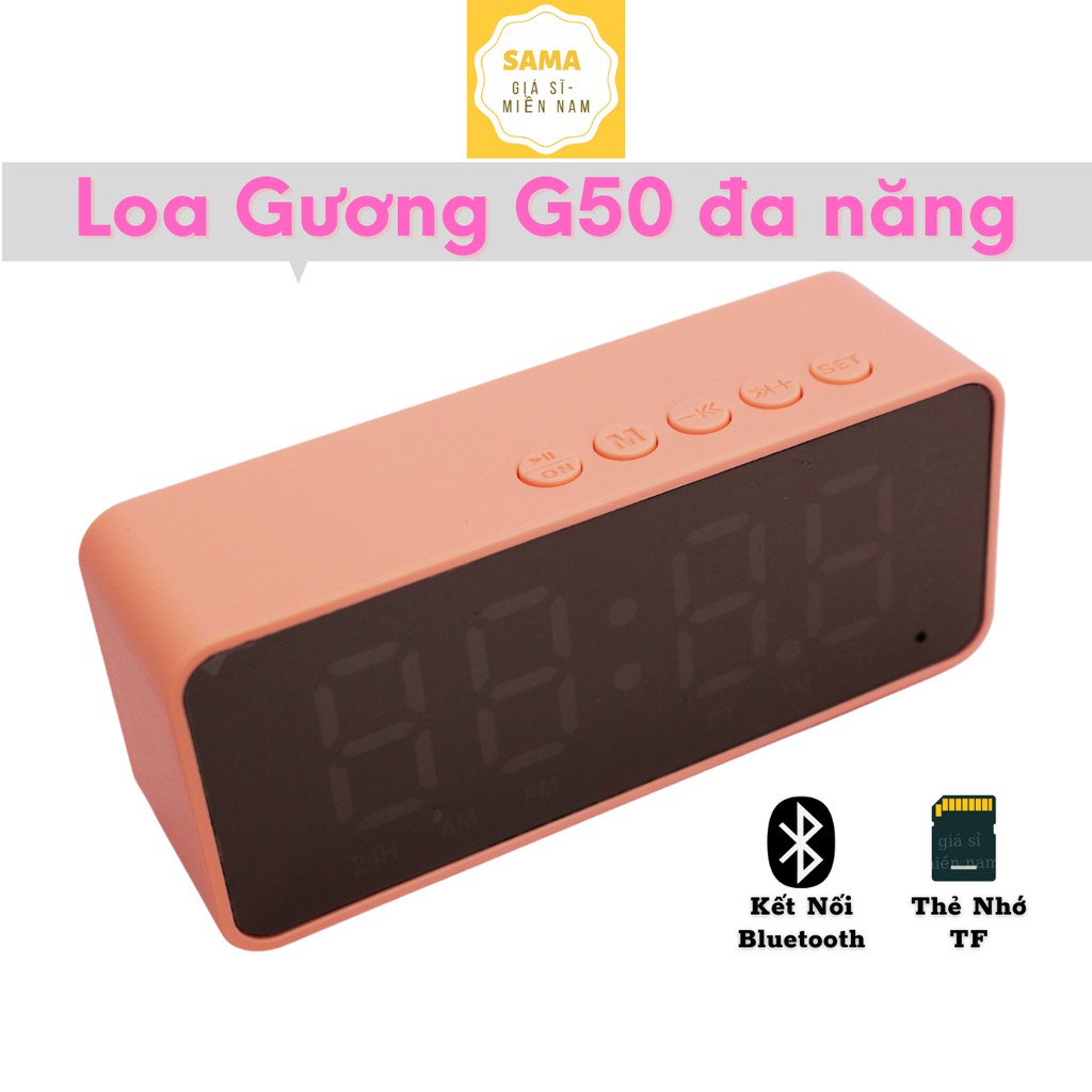 G50 Loa Gương Bluetooth | Đài FM - Tích Hợp Đồng Hồ - Màn Hình Gương