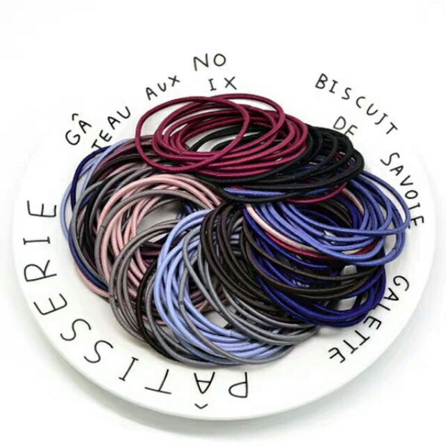 Túi 100 dây thun cột tóc nhiều màu [Hàng mới về]