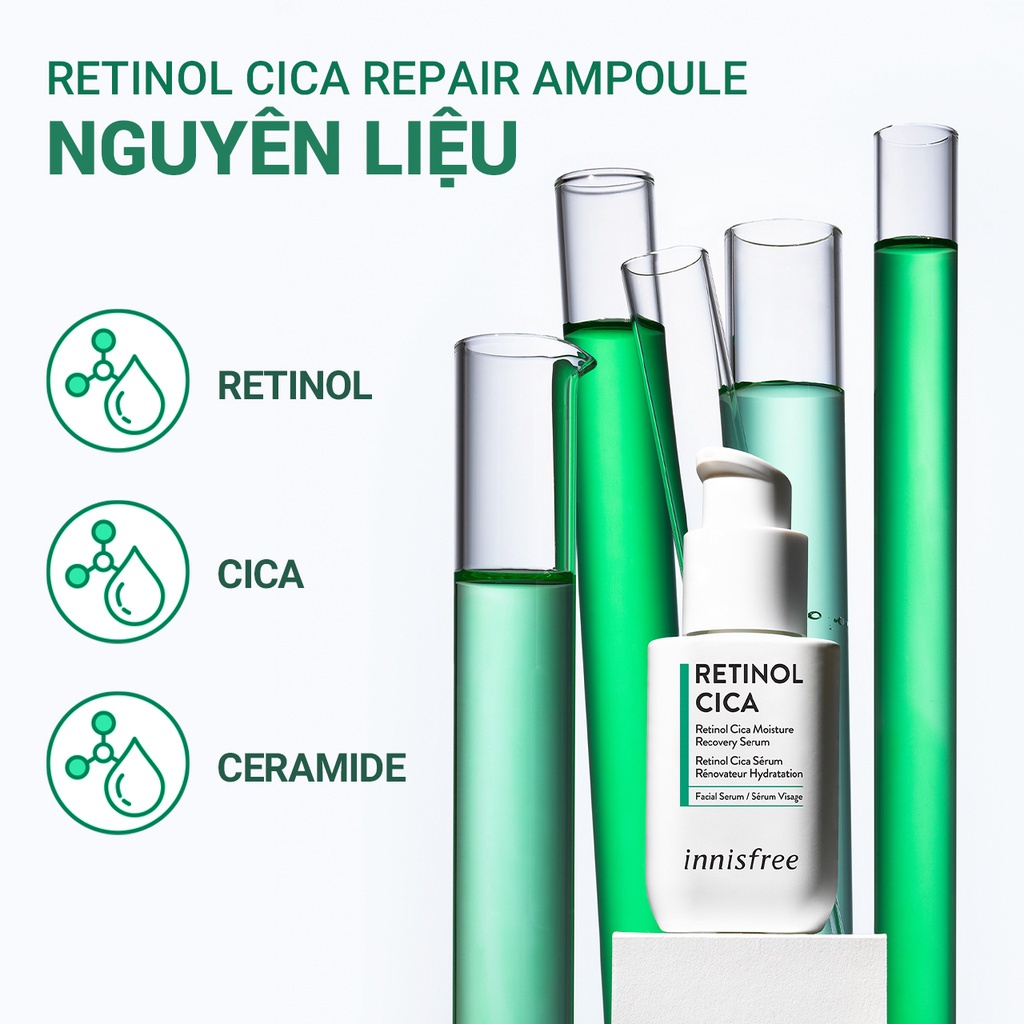 Tinh chất làm dịu và phục hồi da innisfree Retinol Cica Repair Ampoule 30ml