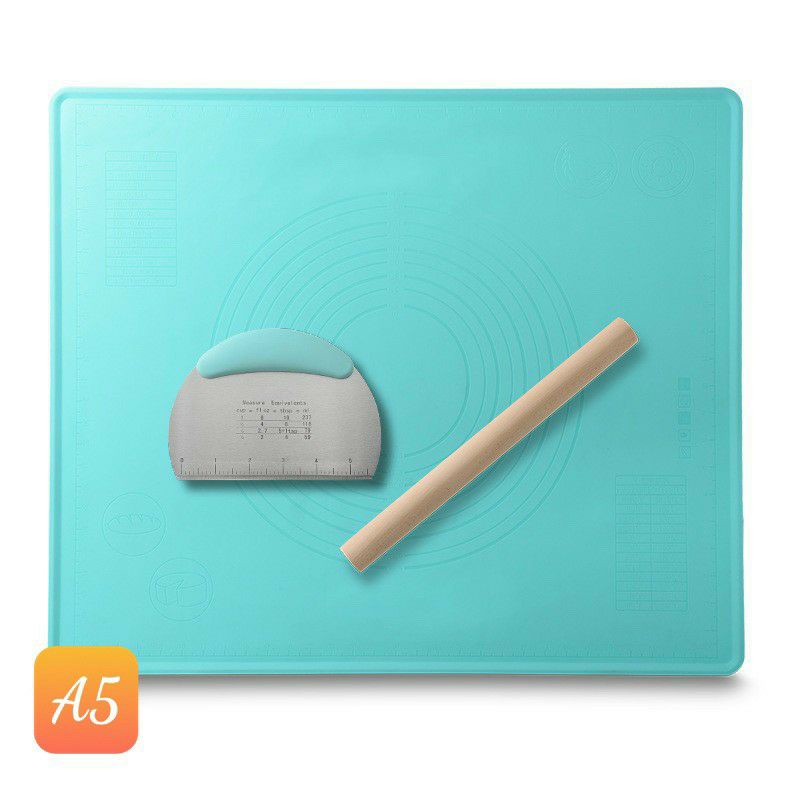 sét thảm nhào bột bằng silicon,gồm con lăn và dụng cụ cắt bột#