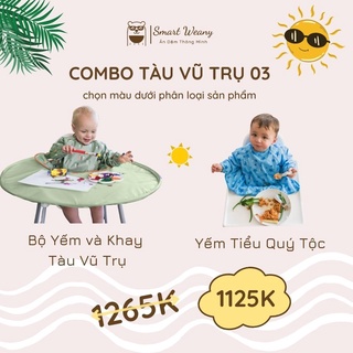 Combo Bộ Yếm & Khay Tàu vũ trụ + Yếm TIỂU QUÝ TỘC [Tidy Tot UK]