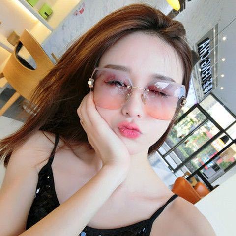 Kính Mát Đính Kim Cương Không Gọng Mới Phiên Bản Hàn Quốc Cho Nữ